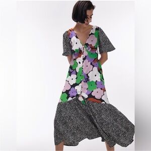 Topshop Bold Floral Mix and Match Midi Dress